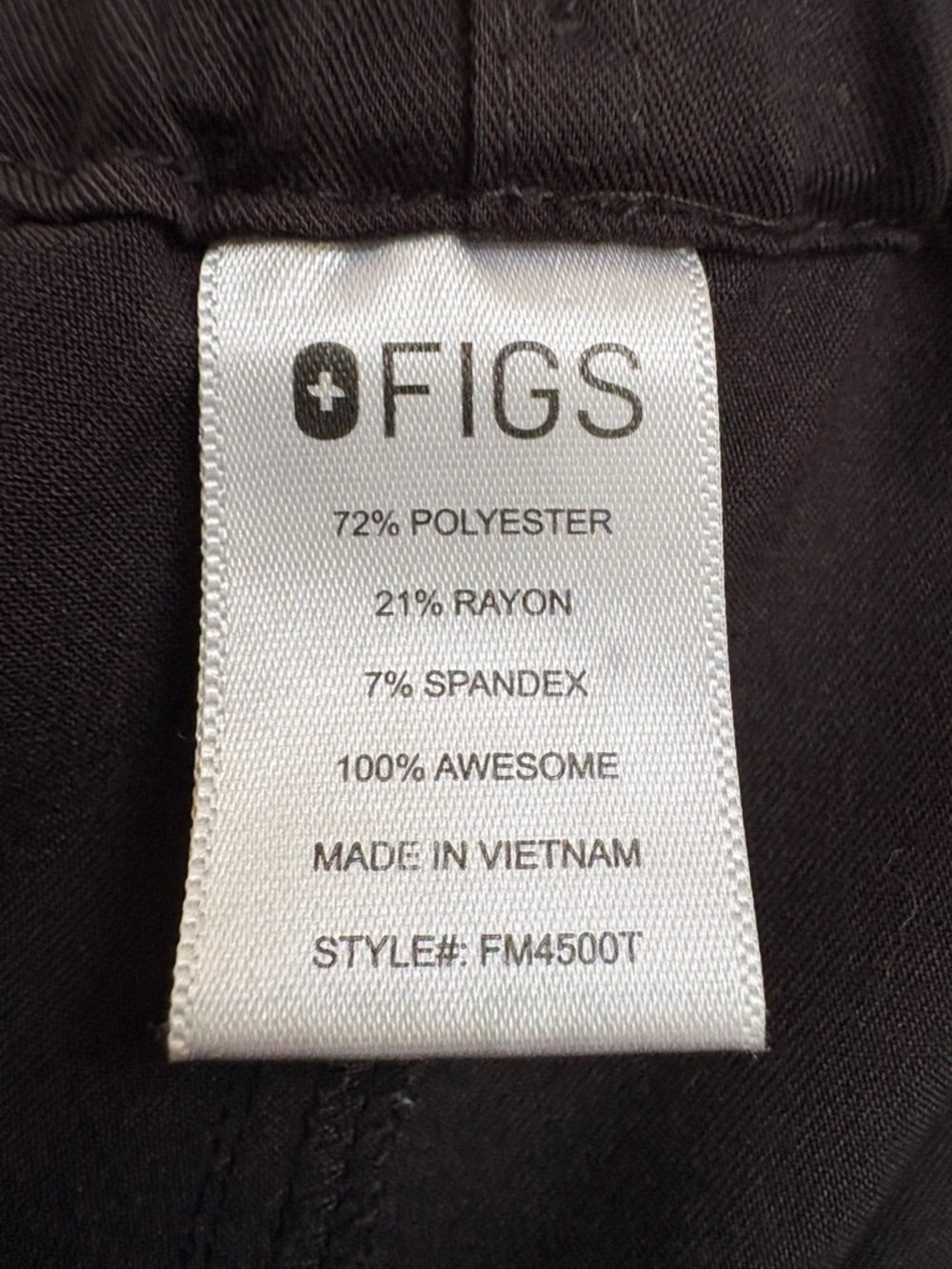 FIGS Technical Collection Black Scrub Pants unisex size L tall (34x33) - Picture 4 of 5